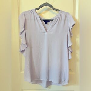 Banana Republic Lavender Flutter Sleeved Blouse
